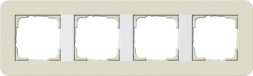 Рамка Gira E3 Песочный / Белый с белой подложкой 4 поста 0214417