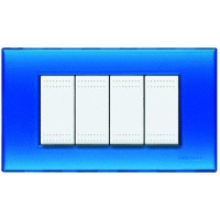 N4804BJ LivingLight Рамка на 4 модуля Желе синее Bticino