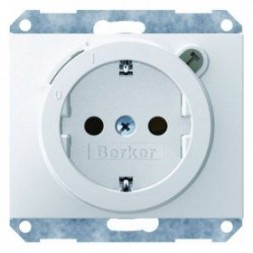 Штепсельная розетка Berker K.1 полярная белизна с блеском SCHUKO с УЗО 47087009