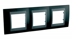 Рамка Schneider Electric Unica Top Родий / Графит 3 поста MGU66.006.293