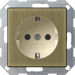 Розетка Gira Бронза с защитой от детей 0453613