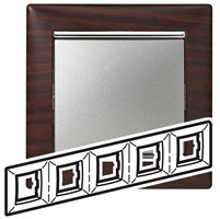 Рамка Legrand Valena Темное дерево / Серебро 5 постов 770375