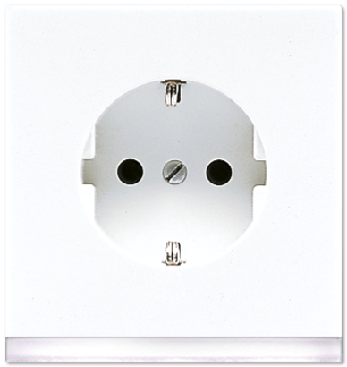 Розетка Jung LS серия SCHUKO с подсветкой LED LS520-OWWLEDW