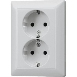 Розетка Jung LS серия алюминий 2-я с/з литая AL5020KI-L