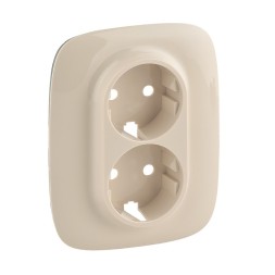 Лицевая панель Legrand Valena ALLURE Слоновая кость для двойной силовой розетки 2х2К+З 754956