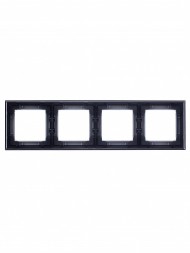 Рамка ABB Levit Серебро / Дымчатый чёрный 4 поста 2CHH015040A6070 3901H-A05040 70W