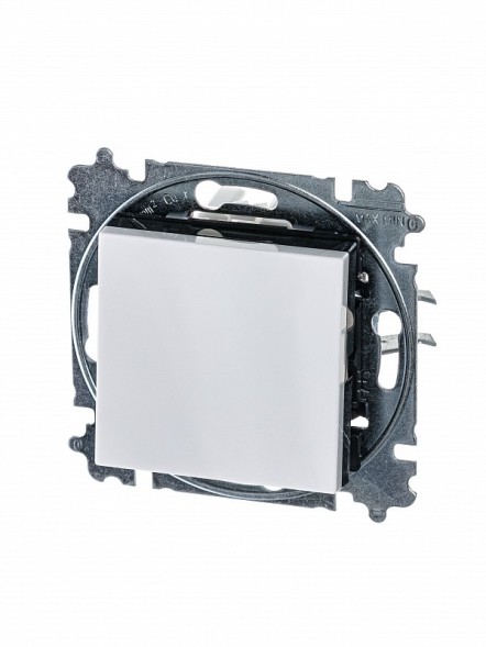 Выключатель ABB Levit белый / дымчатый чёрный одноклавишный 2CHH590145A6062 3559H-A01445 62W