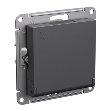 ATN001446 Atlasdesign РОЗЕТКА с заземл. со шторками с крышкой, 16А, IP20, механизм, БАЗАЛЬТ Schneider Electric
