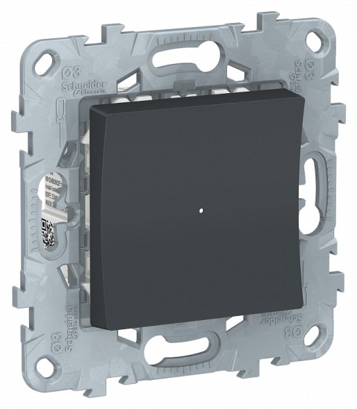 Светорегулятор LED Schneider Electric Unica Studio Антрацит Wiser нажимной, универсальный 7-200Вт NU551554