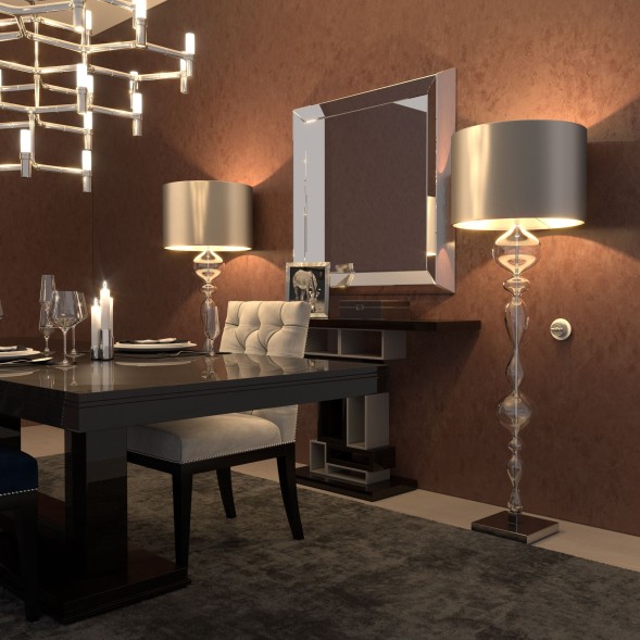 Выключатель на 4 положения двухклавишный матовый хром ретро WL19-01-05