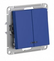 ATN001153 Atlasdesign 2-клавишный ВЫКЛЮЧАТЕЛЬ с подсветкой, сх.5а, 10АХ, механизм Аквамарин Schneider Electric