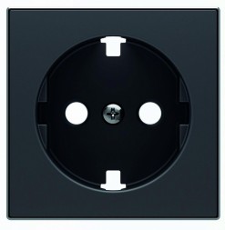 Накладка ABB Sky Чёрный бархат для розеток 2Р+Е с плоской поверхностью 2CLA858890A1501 8588.9 NS