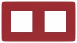 Рамка Schneider Electric Unica Studio Color Красный / Белый 2 поста NU280413