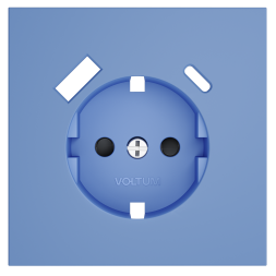 Накладка для розетки с заземлением и защитными шторками, с USB A+C, S70 (деним)