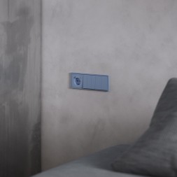 Накладка для розетки с заземлением и защитными шторками, с USB A+C, S70 (деним)