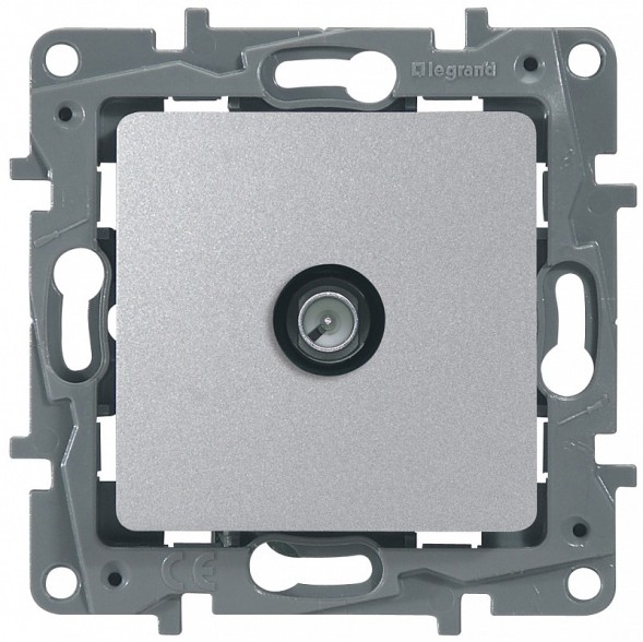 Розетка TV Legrand Etika алюминий оконечная - 5 дБ - 5-862 мГц 672465