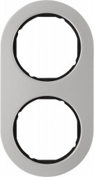 Рамка Berker R.Classic Черный, нержавеющая сталь 2 поста 10122004