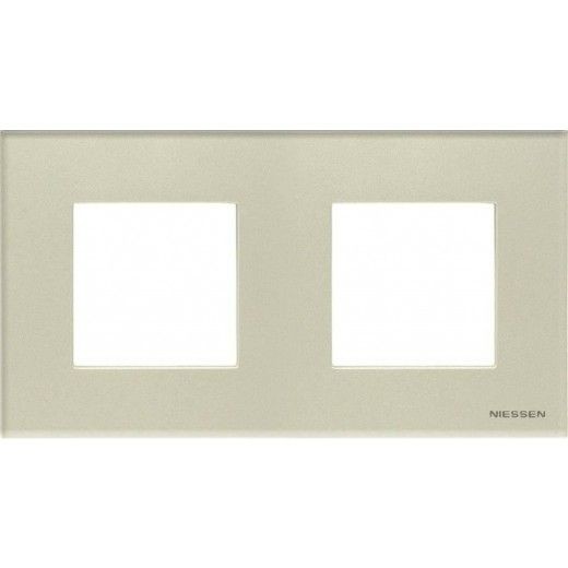 Рамка ABB Zenit Жемчужное стекло 2 поста 2CLA227200N3501 N2272 CP