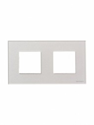 Рамка ABB Zenit Жемчужное стекло 2 поста 2CLA227200N3501 N2272 CP
