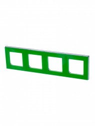 Рамка ABB Levit Зелёный / Дымчатый чёрный 4 поста 2CHH015040A6067 3901H-A05040 67W