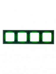 Рамка ABB Levit Зелёный / Дымчатый чёрный 4 поста 2CHH015040A6067 3901H-A05040 67W