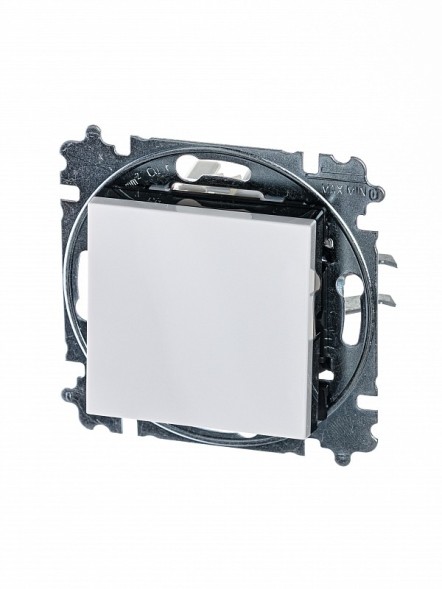 Переключатель ABB Levit белый / дымчатый чёрный одноклавишный 2CHH590645A6062 3559H-A06445 62W