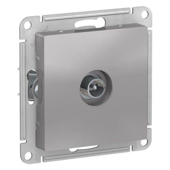 TV Розетка Schneider Electric Atlasdesign Алюминий проходная 4DB, механизм ATN000392