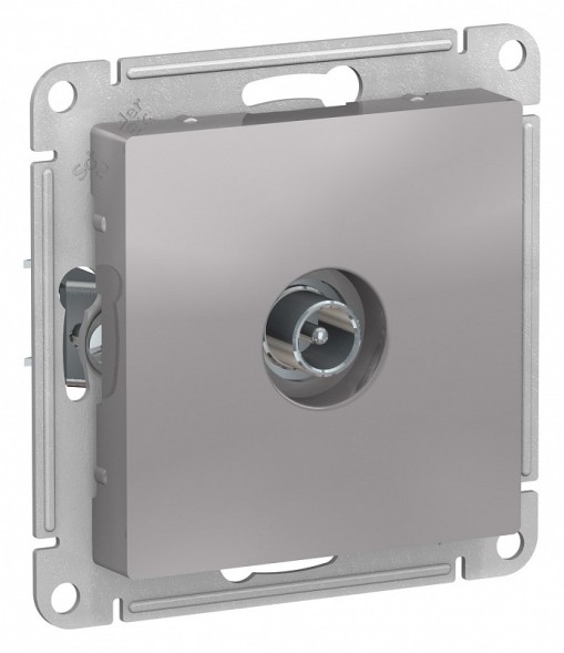 TV Розетка Schneider Electric Atlasdesign Алюминий проходная 4DB, механизм ATN000392