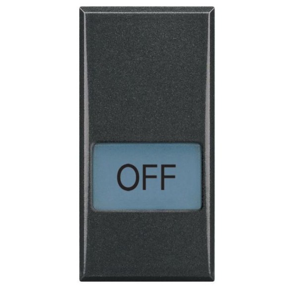 Клавиши Bticino Axolute Антрацит с подсвечиваемыми символами для выключатель в дизайне AXIAL - 1 модуль, OFF HS4921LN