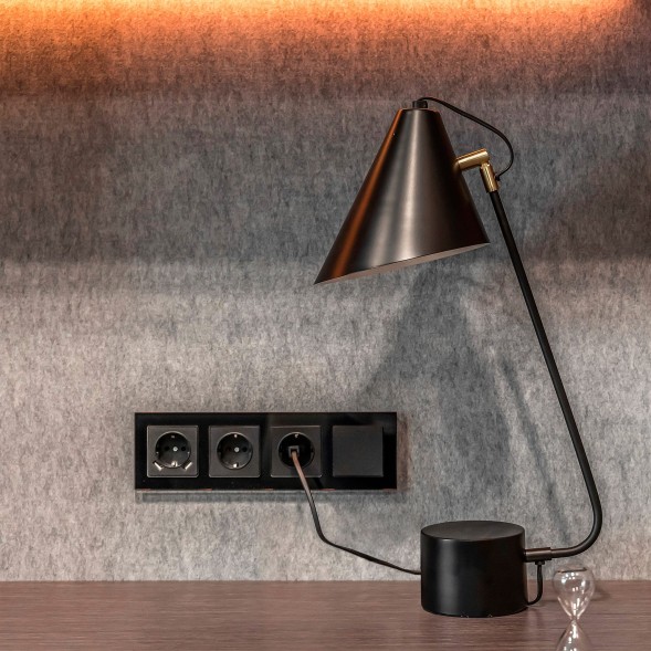 Розетка с заземлением (черный матовый) Werkel W1171008