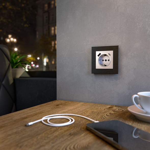 Рамка из металла на 1 пост Аluminium черный алюминий Werkel W0011708