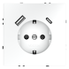 Розетка встраиваемая VOLTUM S70 с заземлением и защитными шторками, 16А, с USB, A+С, (белый матовый)