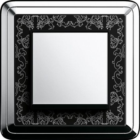 Рамка Gira Classix Art Хром / Черный 1-постовая 0211682