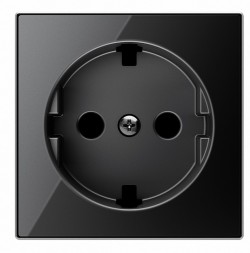 Накладка ABB Sky Стекло чёрное для розеток 2Р+Е с плоской поверхностью 2CLA858890A2501 8588.9 CN