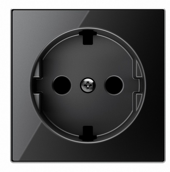 Накладка ABB Sky Стекло чёрное для розеток 2Р+Е с плоской поверхностью 2CLA858890A2501 8588.9 CN