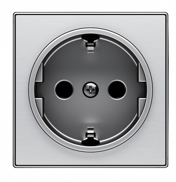 Накладка ABB Sky Нержавеющая сталь для розеток 2Р+Е SCHUKO 2CLA858800A1401 8588 AI