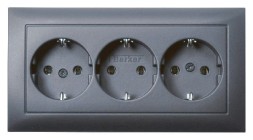 Тройная штепсельная розетка Berker S.1 антрацитовый SCHUKO 47661949