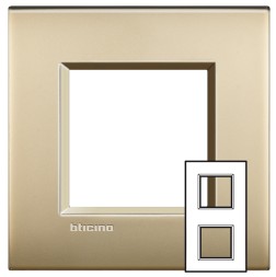 Рамка Bticino LivingLight Air Золото матовое 2+2 модуля LNE4802M2OF