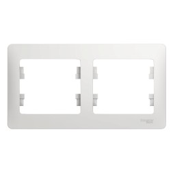 Рамка Schneider Electric Glossa Белый 2 поста горизонтальная GSL000102