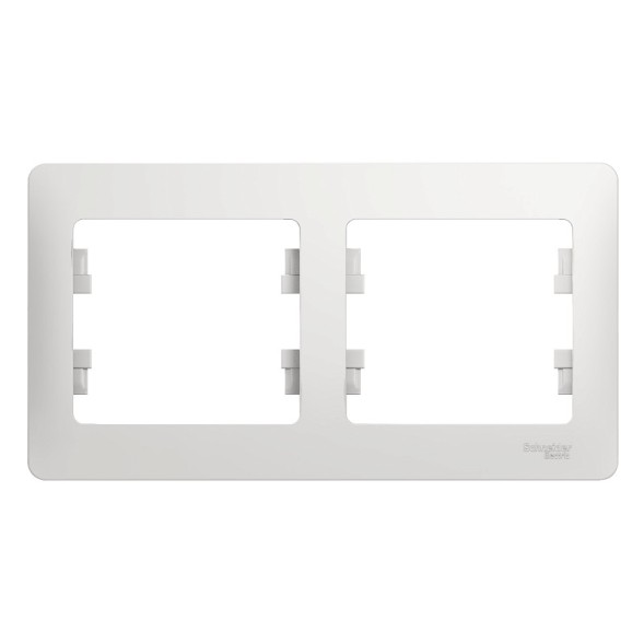 Рамка Schneider Electric Glossa Белый 2 поста горизонтальная GSL000102