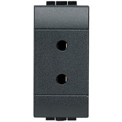 Мини разьем Bticino LivingLight Air Антрацит 2 полюсный 6А, 24В (SELV) L4291