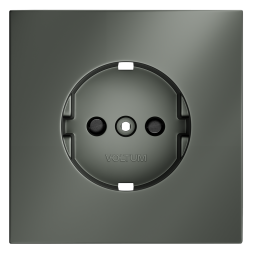 Накладка для розетки с заземлением и защитными шторками, S70 (титан)