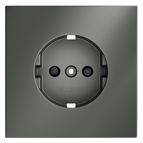 Накладка для розетки с заземлением и защитными шторками, S70 (титан)