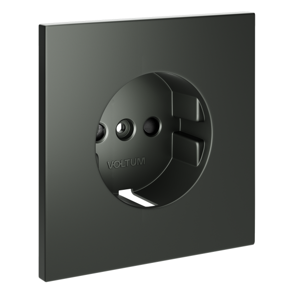 Накладка для розетки с заземлением и защитными шторками, S70 (титан)