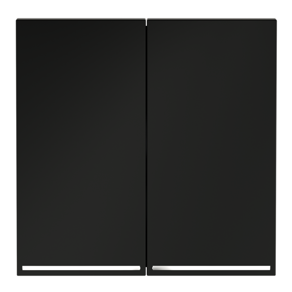 Клавиши для выключателя/переключателя двухклавишного с подсветкой, S70 (черный матовый)