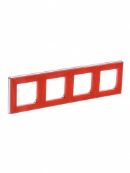 Рамка ABB Levit Оранжевый / Дымчатый чёрный 4 поста 2CHH015040A6066 3901H-A05040 66W