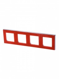 Рамка ABB Levit Оранжевый / Дымчатый чёрный 4 поста 2CHH015040A6066 3901H-A05040 66W