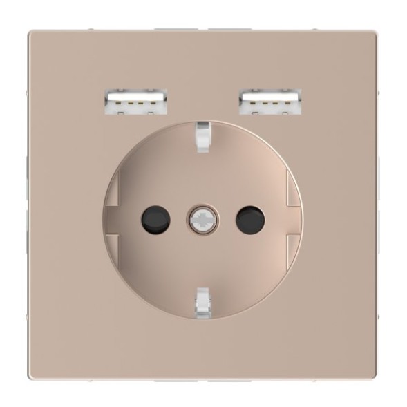 MTN2366-6033 D-life Розетка USB A+A, 2.4А с USB type-A 5V, Электр. с USB, двойная сахара Merten