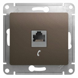 Розетка телефонная RJ11, Schneider Electric Glossa Шоколад GSL000881T