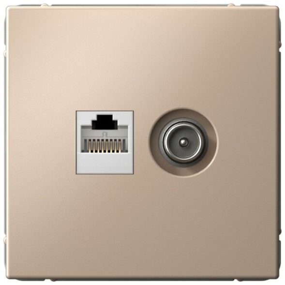 Розетка двойная ТВ + компьютерная RJ45 кат. 5e (Песочный) Schneider Electric Systeme Art Gallery GAL001289